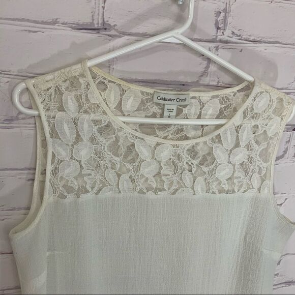 Coldwater Creek large cream tank top - Picture 5 of 5